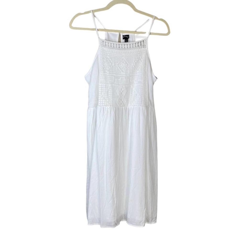 Art Class Crochet Mini Dress Halter Neck Sleeveless White XXL